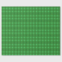 Groen en zwart Kaleidoscoop Fractal Patroon Cadeaupapier