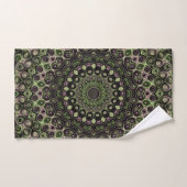 Groen en zwart Kaleidoscoop Mandala Patroon Bad Handdoek (Handdoek)