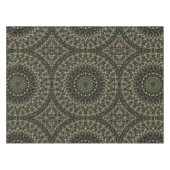 Groen en zwart Kaleidoscoop Mandala Patroon Tafelkleed (Voorkant (Horizontaal))