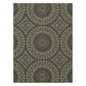 Groen en zwart Kaleidoscoop Mandala Patroon Tafelkleed (Voorkant)