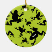 Groen en zwart kikkerspatroon Kinder kerst Keramisch Ornament (Voorkant)