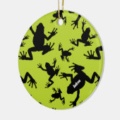 Groen en zwart kikkerspatroon Kinder kerst Keramisch Ornament (Links)