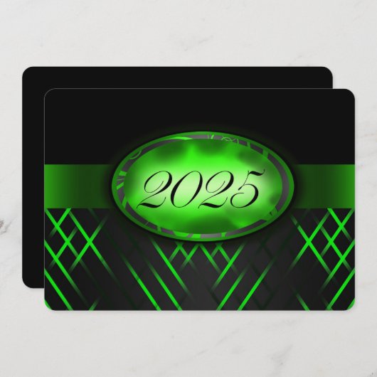 Groen en Zwart Klasse 2025 Kaart (Voorkant / Achterkant)