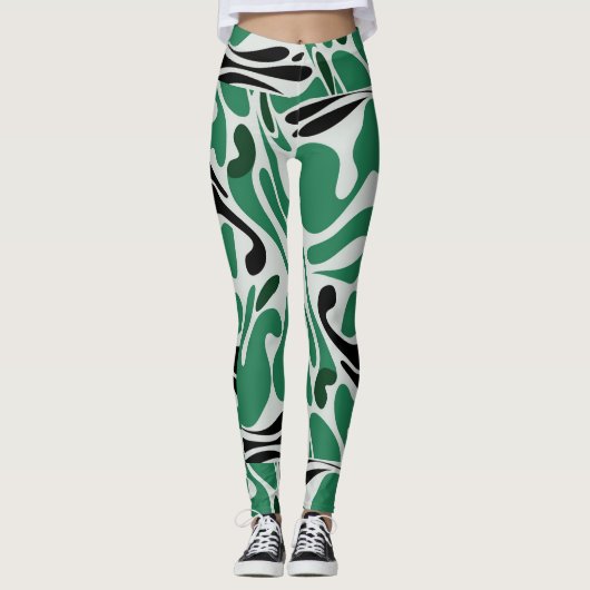 Groen en zwart leggings (Voorkant)