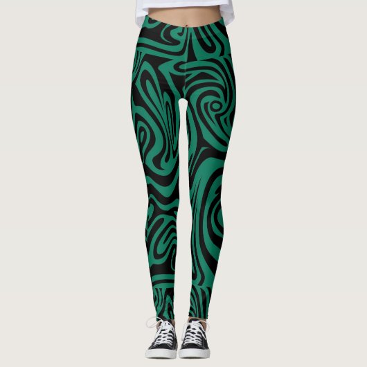 Groen en zwart leggings (Voorkant)