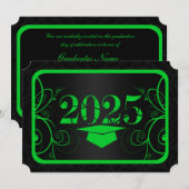 Groen en zwart Lijst Afstuderen Kaart (Voorkant / Achterkant)