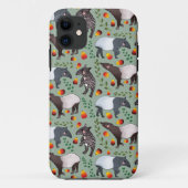 Groen en zwart Malayan Tapir Animal Pattern Case-Mate iPhone Case (Achterkant)