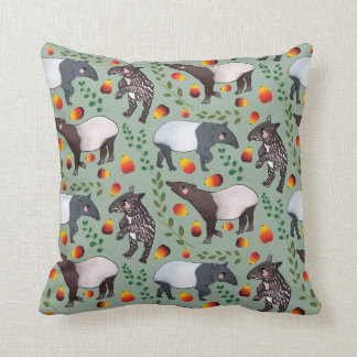 Groen en zwart Malayan Tapir Animal Pattern Kussen