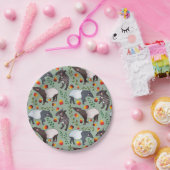 Groen en zwart Malayan Tapir Animal Pattern Papieren Bordje (Feest)