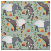 Groen en zwart Malayan Tapir Animal Pattern Stof (Swatch)