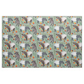 Groen en zwart Malayan Tapir Animal Pattern Stof (Fat Quarter)