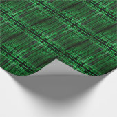 Groen en zwart matrixpatroon cadeaupapier (Hoek)