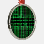 Groen en zwart matrixpatroon metalen ornament (Rechts)