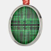 Groen en zwart matrixpatroon metalen ornament (Links)
