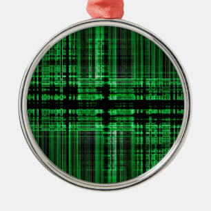 Groen en zwart matrixpatroon metalen ornament