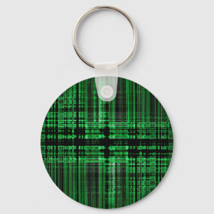 Groen en zwart matrixpatroon sleutelhanger