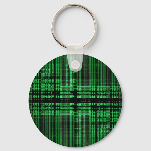 Groen en zwart matrixpatroon sleutelhanger (Voorkant)