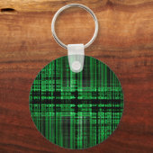 Groen en zwart matrixpatroon sleutelhanger (Voorkant)