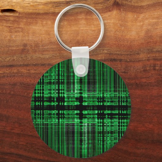 Groen en zwart matrixpatroon sleutelhanger (Voorkant)