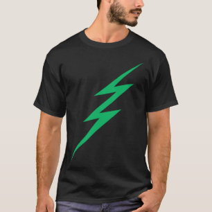 Groen en Zwart Minimale bliksemschicht voor meisje T-shirt