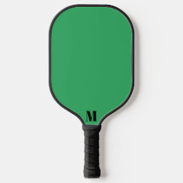 Groen en Zwart Modern Monogram Pickleball Paddle