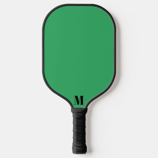 Groen en Zwart Modern Monogram Pickleball Paddle (Voorkant)