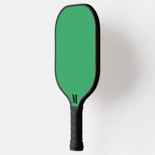 Groen en Zwart Modern Monogram Pickleball Paddle (Links)