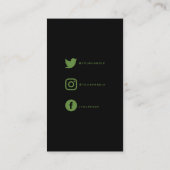 Groen en zwart monstera, sociale links bedankt informatiekaartje (Achterkant)