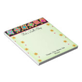Groen en zwart Notitieblok met Quilt Block (Schuin)