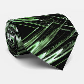 Groen en zwart Patroon Stropdas (Opgerold)