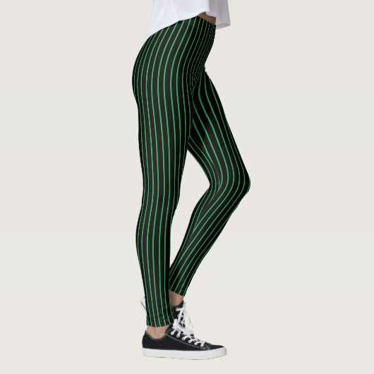 Groen en zwart Pinstripe Leggings (Rechts)