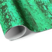 Groen en zwart pixelpatroon cadeaupapier (Rol Hoek)