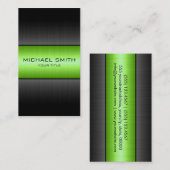 Groen en zwart Roestvrij staal Visitekaartje (Voorkant / Achterkant)