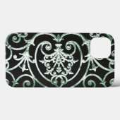 Groen en zwart scrollwerk patroon Case-Mate iPhon iPhone Case (Achterkant (horizontaal))