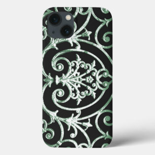 Groen en zwart scrollwork patroon Hoesje-Mate iPho Case-Mate iPhone Case