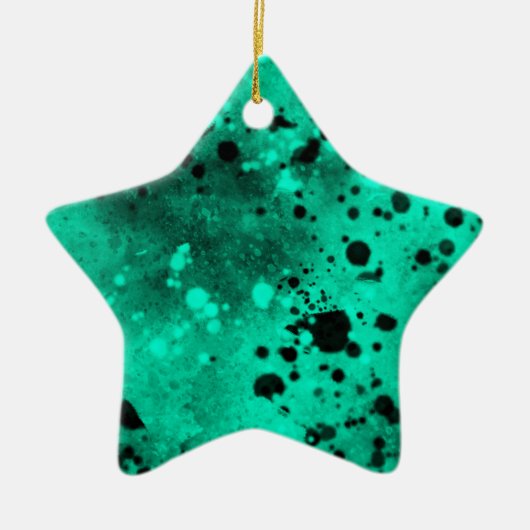 Groen en zwart spatten Keramische Decoratie (Voorkant)