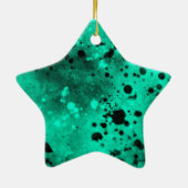 Groen en zwart spatten Keramische Decoratie (Achterkant)