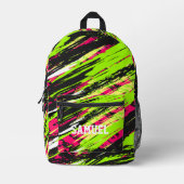 Groen en zwart sportontwerp met Naam Bedrukte Rugzak (Voorkant)