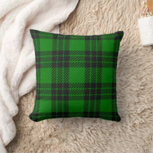 Groen en zwart tartan geruit patroon kussen