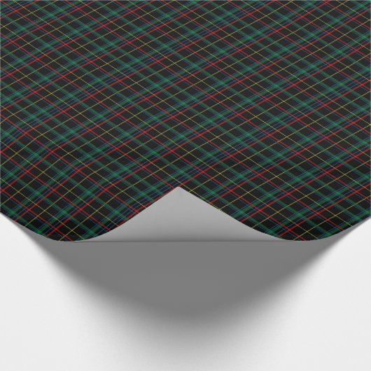 Groen en zwart Tartan Pset Patroon Cadeaupapier (Hoek)