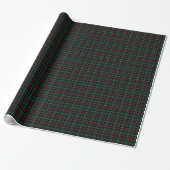 Groen en zwart Tartan Pset Patroon Cadeaupapier (Uitgerold)
