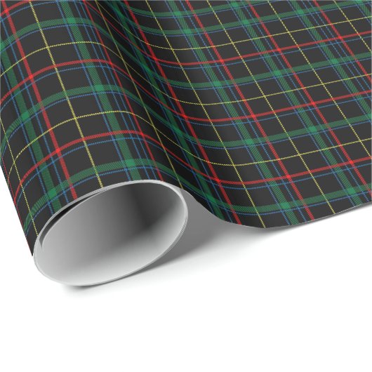 Groen en zwart Tartan Pset Patroon Cadeaupapier (Rol Hoek)
