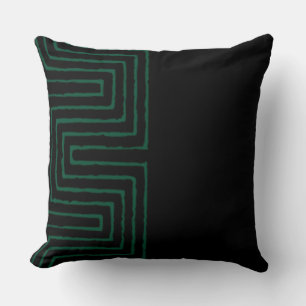 Groen en Zwart Tribal Afrikaans Modderdoek Patroon Kussen