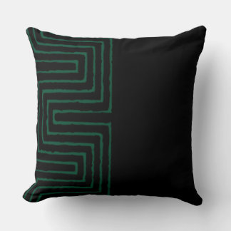 Groen en Zwart Tribal Afrikaans Modderdoek Patroon Kussen