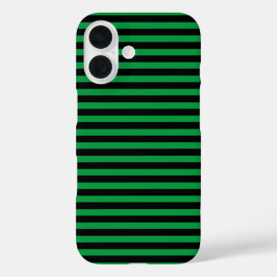 Groen en Zwart Verticale Strepen iPhone 16 Hoesje