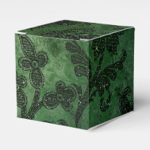 Groen en zwart vintage damast