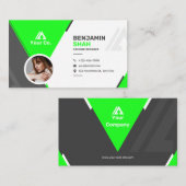 Groen en zwart Visitekaartje (Voorkant / Achterkant)