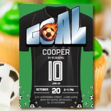 Groen en zwart voetbalshirt verjaardagsfeestje