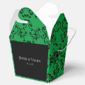 Groen en zwart wirl Gothic Wedding Bedankdoosjes (Geopend)