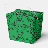 Groen en zwart wirl Gothic Wedding Bedankdoosjes (Achterkant)